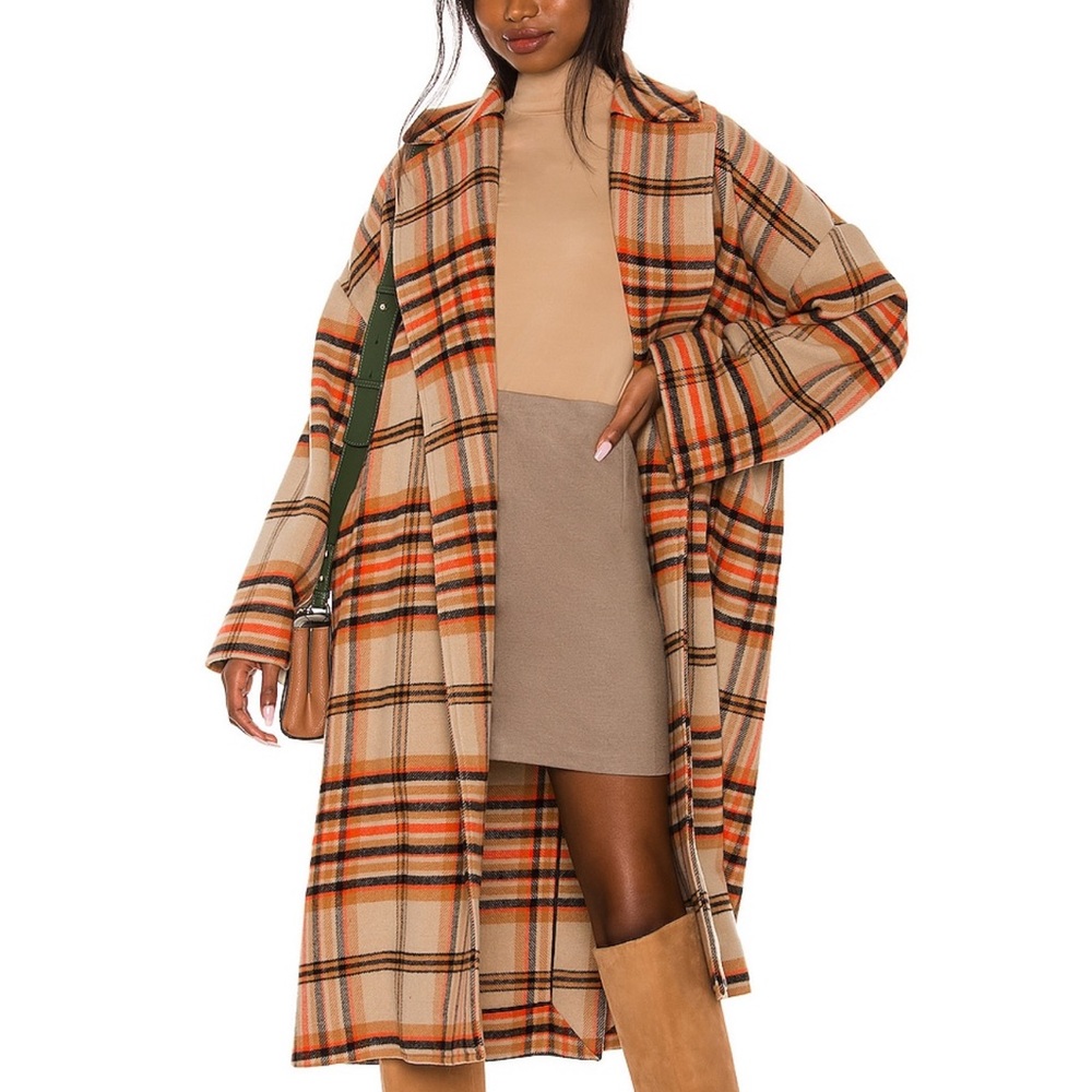 MSGM scarf coat in camel